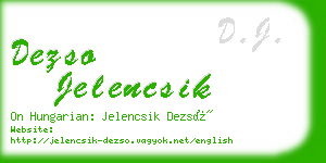 dezso jelencsik business card
